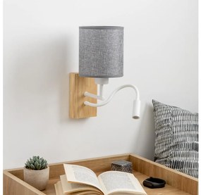 Brilagi - LED Fali lámpa NUBILA WOOD 1xE27/25W/230V + LED/3W tölgy/szürke