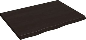 vidaXL sötétbarna kezelt tömör fa fürdőszobai pult 80x60x(2-4) cm