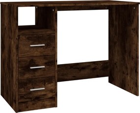 vidaXL füstös tölgy színű szerelt fa íróasztal fiókokkal 102x50x76 cm