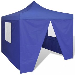 kék összecsukható sátor 4 fallal 3 x 3 m