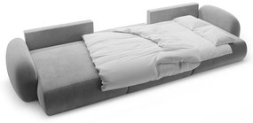 Sötétszürke bársony kinyitható-tárolóhelyes (U alakú) sarokkanapé Tonale – Cosmopolitan Design