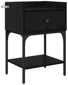Éjjeli asztal fiókkal Musta tammi 40 x 29 x 60 cm Faanyag