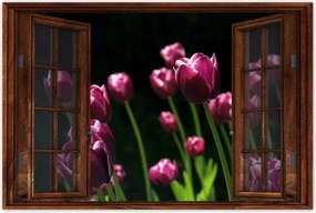 Poszter 60x40 Lila tulipánok