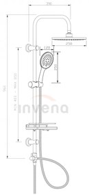 Invena Corso, zuhanyoszlop polccal, króm, INV-AU-23-001-C