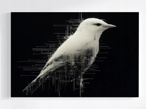 Poszter Grafika Digital Pixel Glitch Art Madár B&amp;w 60x40