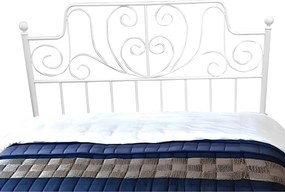 Fém ágy lécezett ráccsal, fém fehér, 160x200, BEHEMOTH