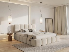 Franciaágy 140 cm Cirsten 140B (ágyráccsal) (világos bézs). 1099527