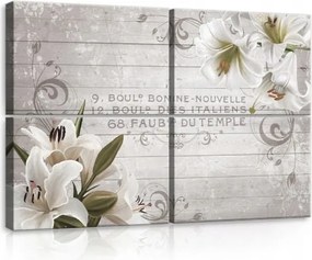 Vászonkép 120x80 Liliomok fehér virágok természet csendélet fali dekoráció