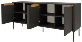 Switch fekete komód, 173 x 76 cm - Tenzo