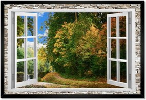Poszterek keretben 60x40 Őszi kilátás az ablakból