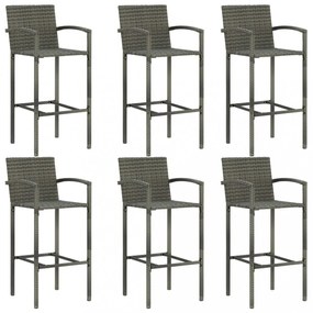 7 részes szürke polyrattan kerti bárszett