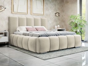 Franciaágy 180 cm Leskana (bézs) (ágyráccsal) (tárolóhellyel). 1104365