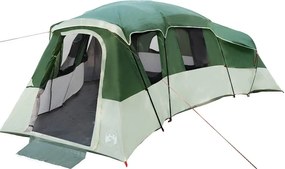 vidaXL Családi Sátor tetővel tárolóval Zöld 762 x 655 x 218 cm taft