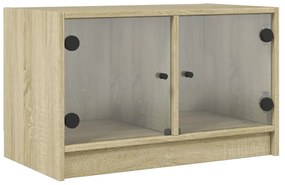 sonoma tölgy színű TV-szekrény üvegajtókkal 68x37x42 cm