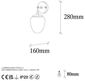 Bronzszínű fali lámpa ø 12 cm Ns – Opviq lights