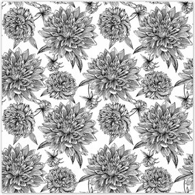 Poszterek 140x140 Fekete-fehér grafika Virág