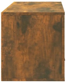 füstös tölgy színű tömör fenyőfa fali cipőszekrény 70x35x38 cm
