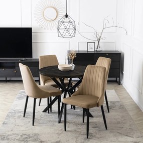 Bővíthető Étkezőasztal Fekete Színben. LUGO 90-190 cm