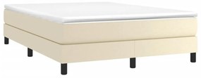 krémszínű műbőr ágykeret 140x190 cm