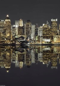 Poszter 21x29,7cm Manhattan horizontvonal alkonyatkor, Assaf Frank