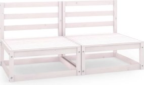 vidaXL kétszemélyes fehér tömör fenyőfa kerti kanapé