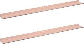 vidaXL Lebegő polc 2 pcs Rózsaszín 100 x 9 x 2,5 cm Acél