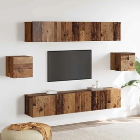 TV szekrény garnitúra 6 pcs Régi fa 80 x 30 x 30 cm faszínű