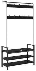 Kabáthorog polcokkal Egyéb Musta tammi 95 x 34 x 184 cm Faanyag