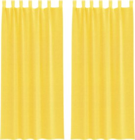 vidaXL 2 db sárga fátyolfüggönyök hurokkal 140x245 cm