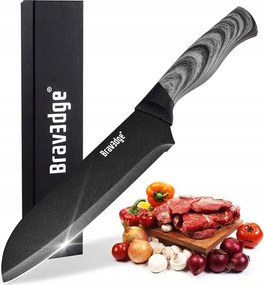 Bravedge Santoku szakácskés 7'' 18cm acél metál ajándékba is