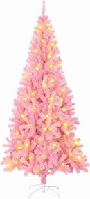 vidaXL Karácsonyfa 300 LED-del állvánnyal Rózsaszín 180 cm PVC