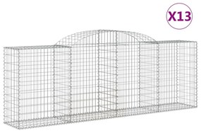 13 db íves horganyzott vas gabion kosár 300 x 50 x 100/120 cm