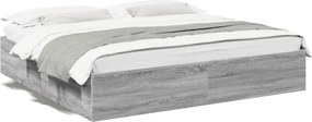 vidaXL sonoma tölgyszínű szerelt fa ágykeret 200 x 200 cm