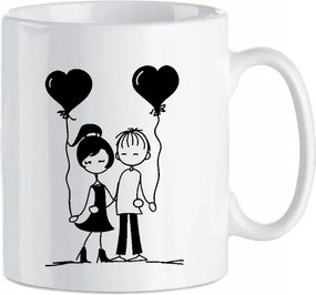 Valentin napi bögre nyomott mintás szív pár 330 ml