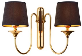 Jupiter 1953 - Fali lámpa BATUMI 2xE27/40W/230V fekete/sárgaréz