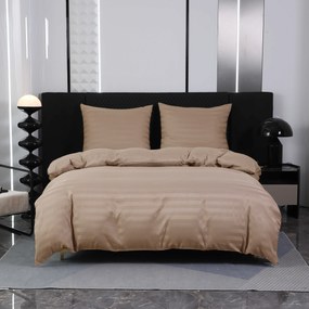 Mikroszálas JASMINE bézs hotel ágyneműhuzat - 2 cm csík, hotel zseb Ágyneműhuzat mérete: 70 x 90 cm | 140 x 200 cm