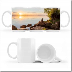 Bögre fényképpel Kövek fák tenger