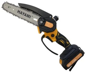 Akkus 15 cm-es láncfűrész HAYAMI HA-1001 + 2 db akkumulátor + tartozékok