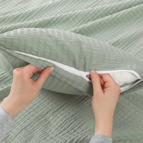 Goldea krepp párnahuzat - zsálya színű 40 x 40 cm