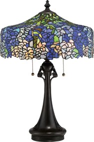Quoizel klasszikus tiffany asztali lámpa cobalt barna színezett elsqz-cobalt-tl