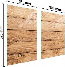 Üveg Konyhai Védőlap 65x52 Fa
