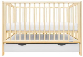 Gyerek kiságy New Baby LILLY leengedhető oldalráccsal és fiókkal természetes