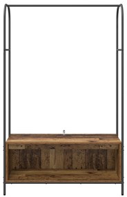 ruhaszárító polcokkal régi fából 100x44x160 cm