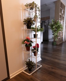 Fém állvány a virágokra, fehér, BAMIR TYP 2