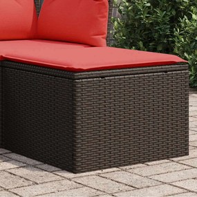 barna polyrattan kerti ülőke párnával 55 x 55 x 37 cm