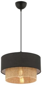 ECHO kábeles függőlámpa 1xE27/60W/230V fekete/barna