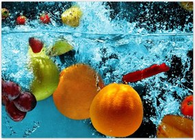 Poszterek 70x50 Kék csobbanás gyümölcsökkel