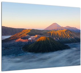 Kép a Bromo-hegyről Indonéziában (üvegen) (70x50 cm)