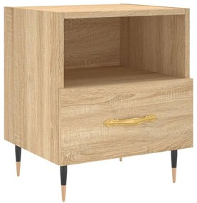 2 db sonoma tölgy színű szerelt fa éjjeliszekrény 40x35x47,5 cm