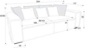 BOLZANO kanapé, sárga/barna